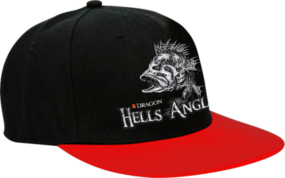 Czapka Dragon Hells Anglers flat front okoń czarno-czerwona